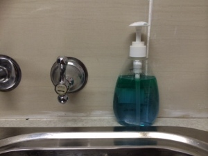 Dish washing liquid in a soap dispenser
